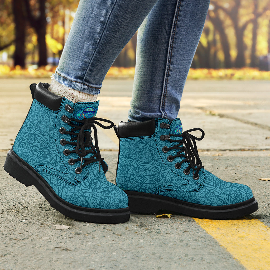 Teal Octopus Chakra Boots