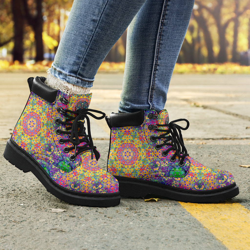 Flower of Life Rainbow Boots
