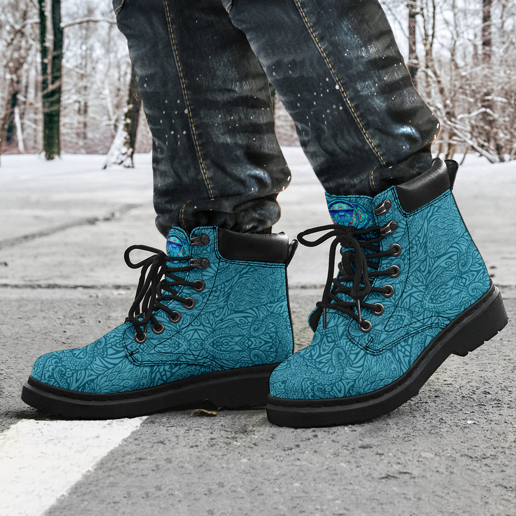 Teal Octopus Chakra Boots