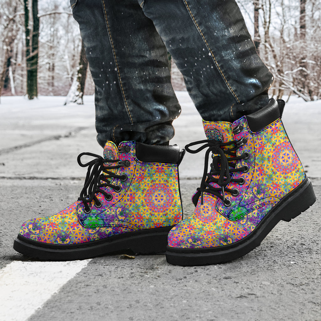 Flower of Life Rainbow Boots