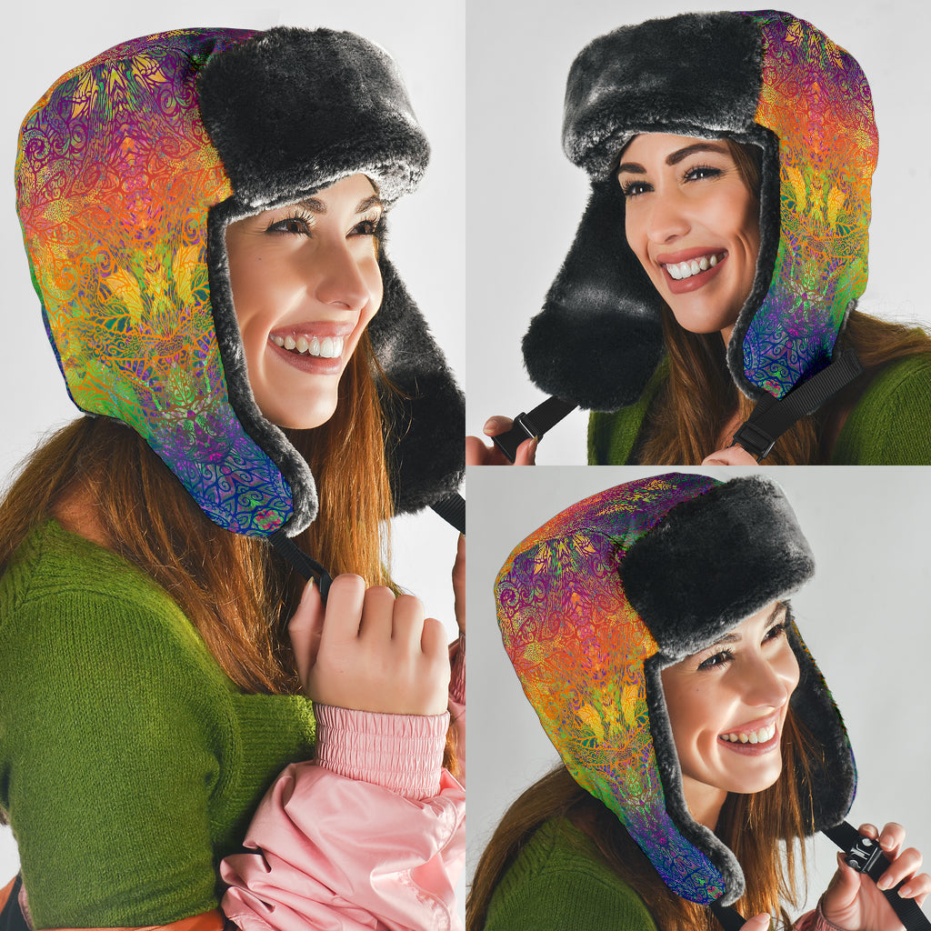 Rainbow Octopus Trapper Hat