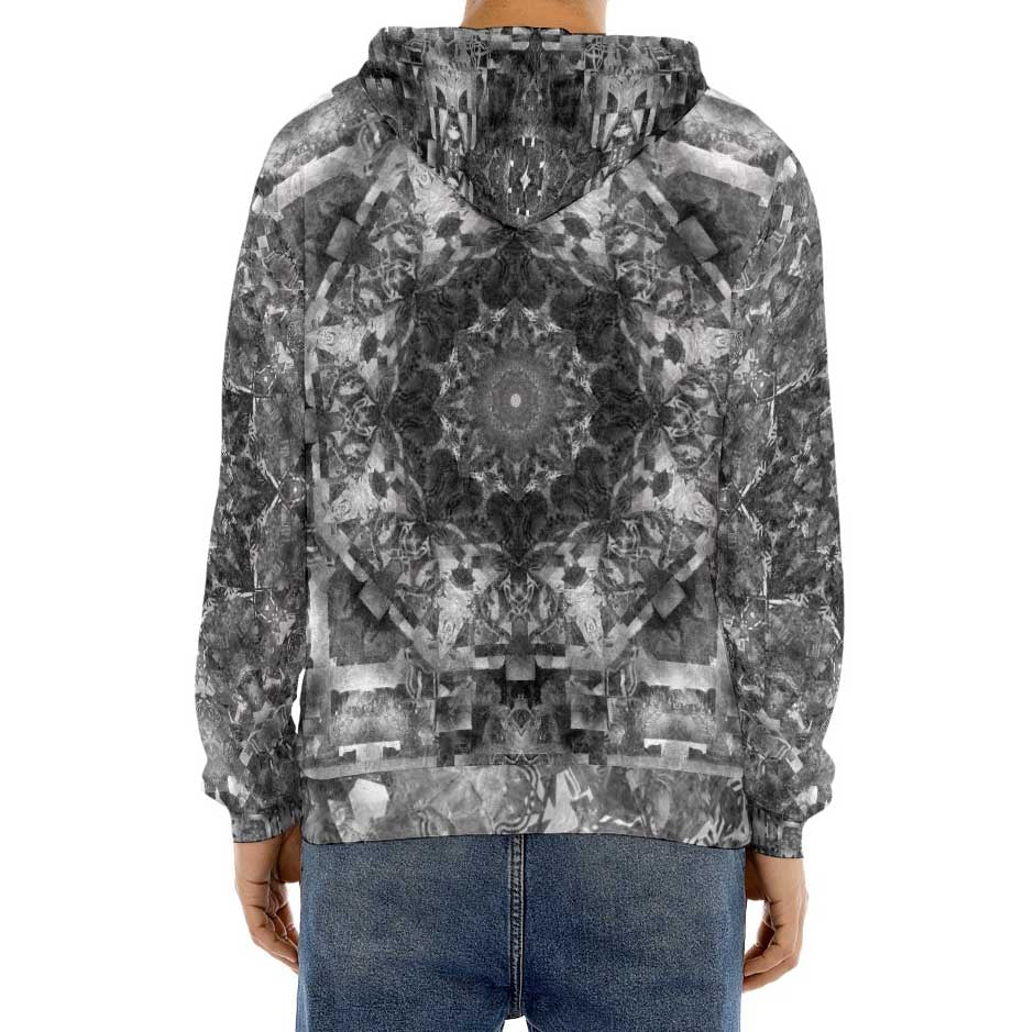 B&W Mandala Crushed Velvet Hoodie