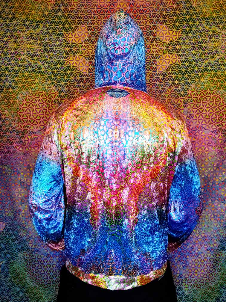 Rainbow Giraffe Crushed Velvet Hoodie