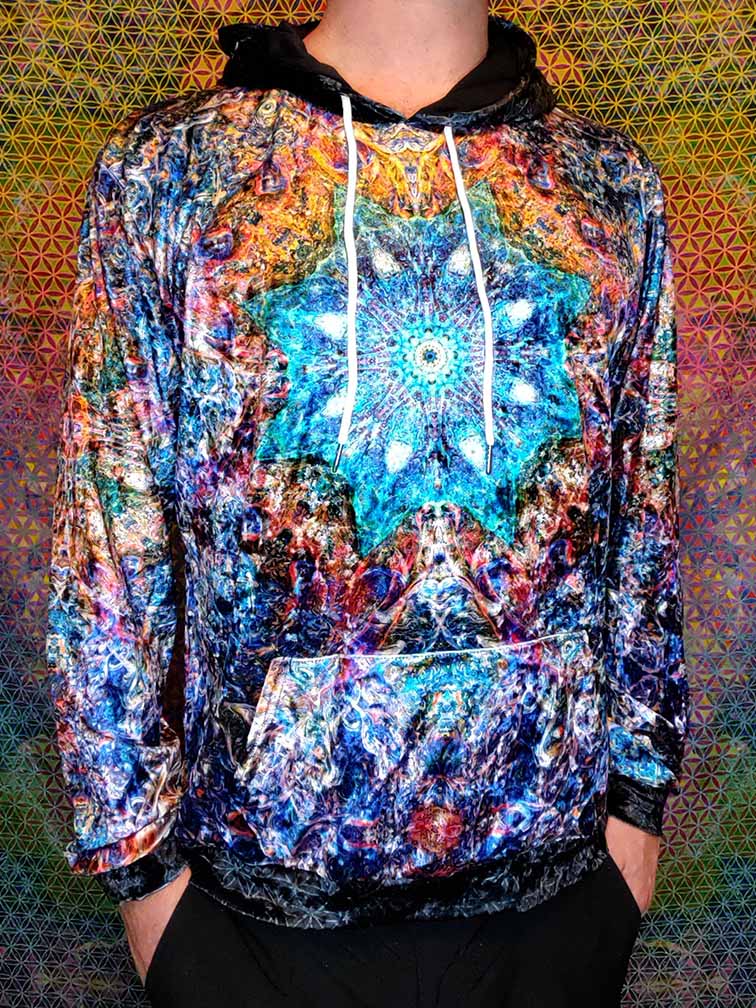 Jupiter Mandala Crushed Velvet Hoodie