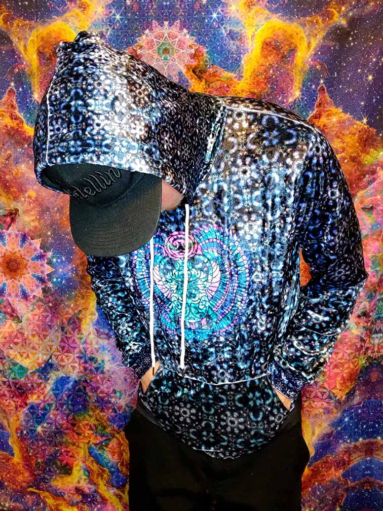 Winged Scarab Crushed Velvet Hoodie