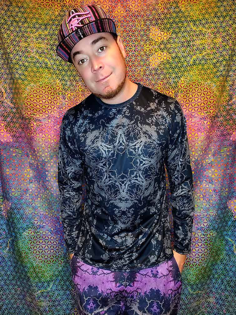 Black Nile Mandala Cotton Long Sleeve Tee