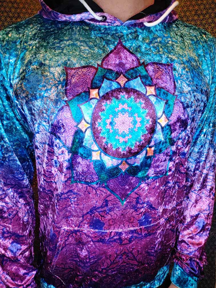 Purple Lotus Crushed Velvet Hoodie
