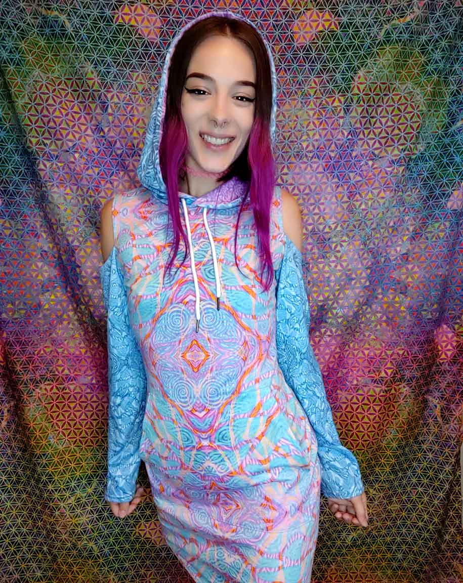 Luna Vibes Bodycon Hoodie Dress