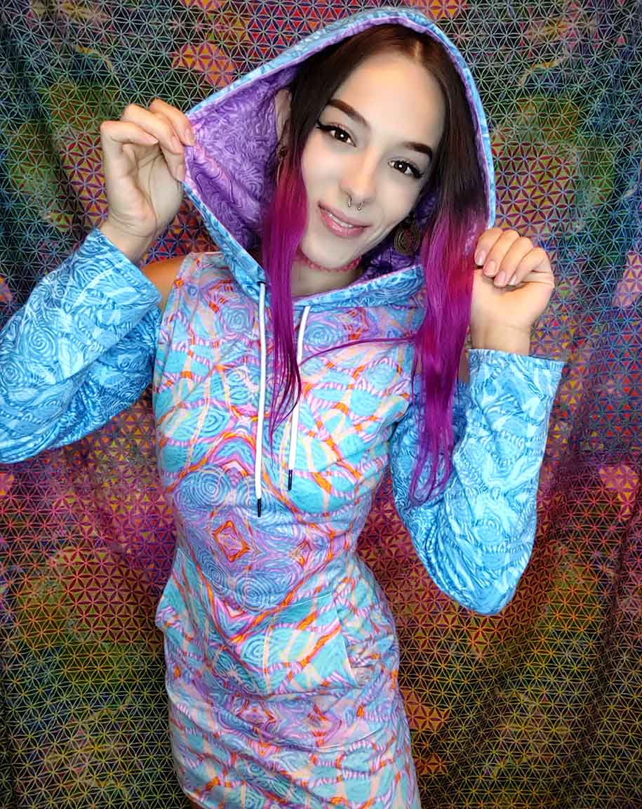 Luna Vibes Bodycon Hoodie Dress