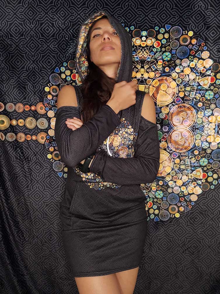 Diatom Bodycon Hoodie Dress