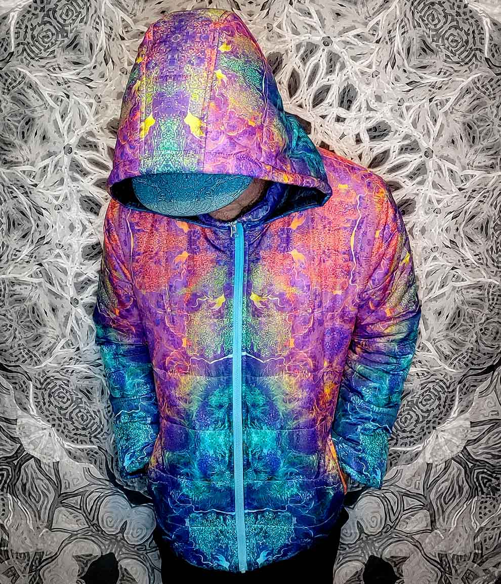 Platonic Solids Hooded Puffer Jacket