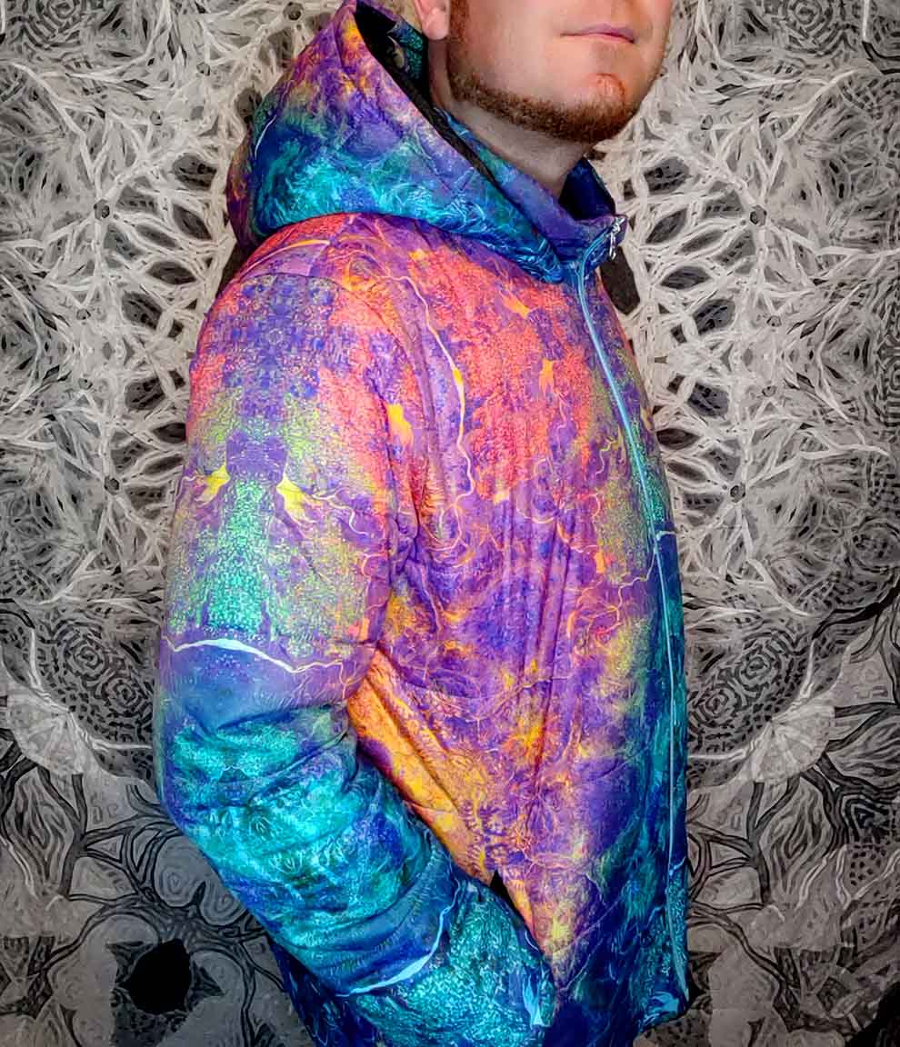 Platonic Solids Hooded Puffer Jacket