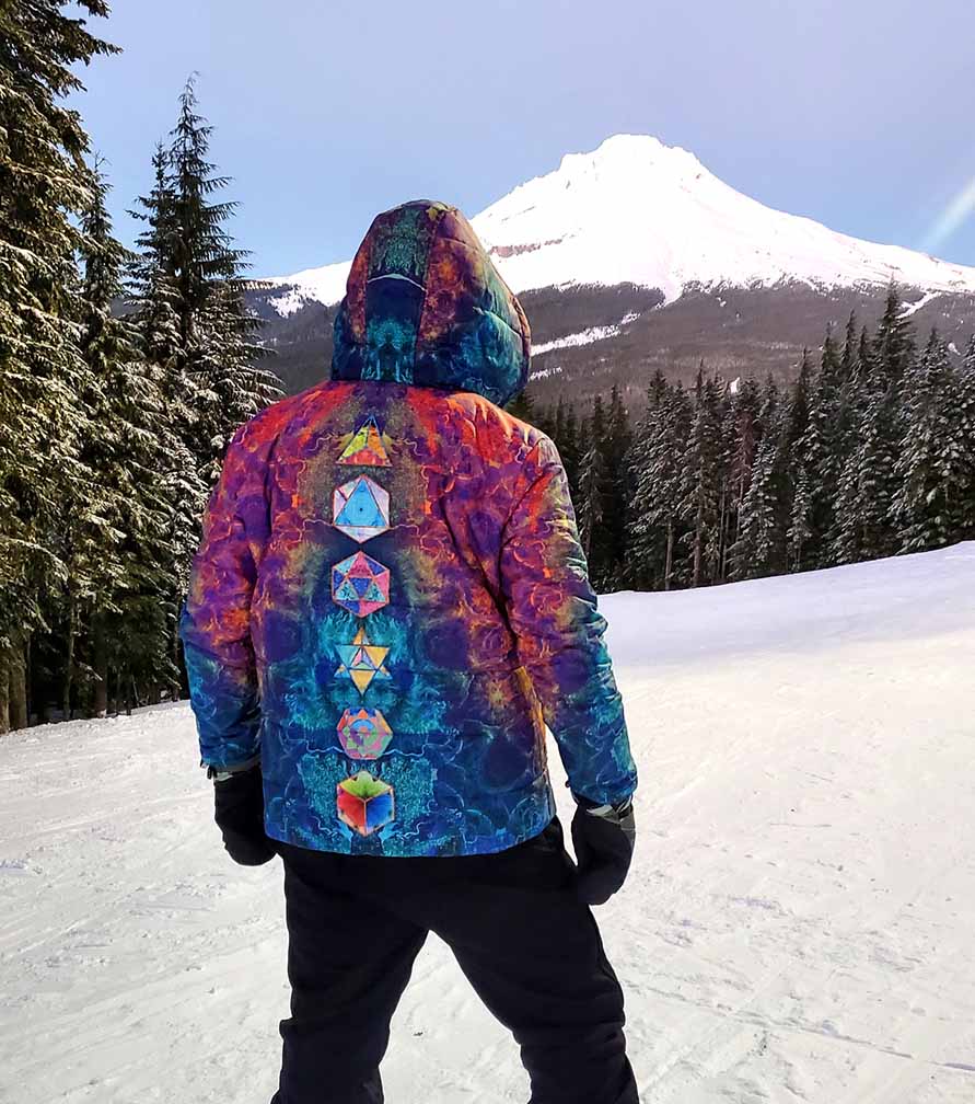 Platonic Solids Hooded Puffer Jacket