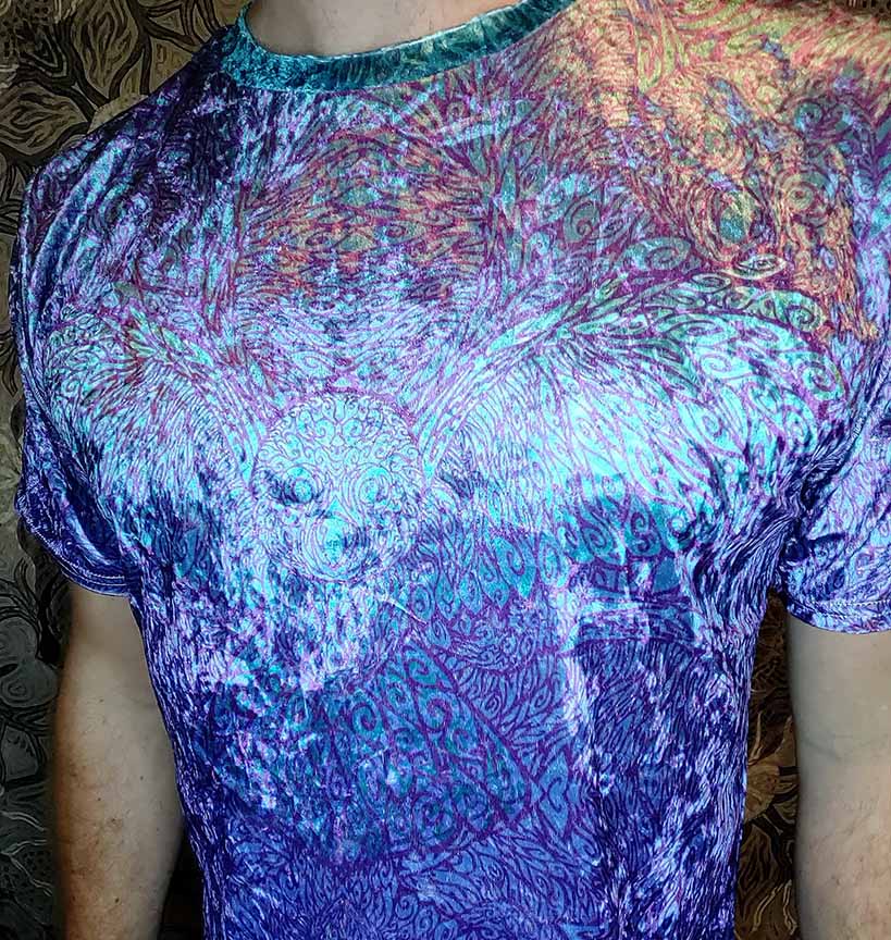 Purple Night Owl Crushed Velvet T-Shirt