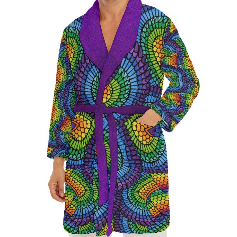 Rainbow Eagle of Horus Plush Fleece Robe