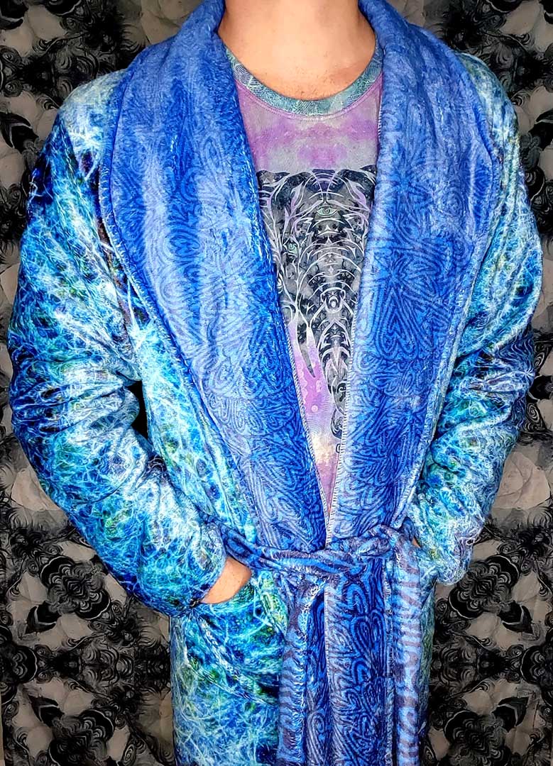 Neptune Nebula Plush Fleece Robe