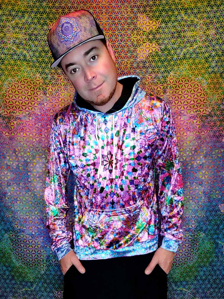 Pink Starburst Crushed Velvet Hoodie