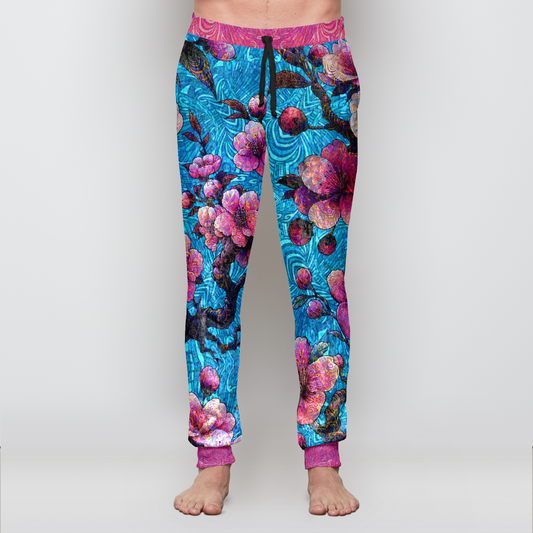 Cherry Blossom Banzai Crushed Velvet Joggers