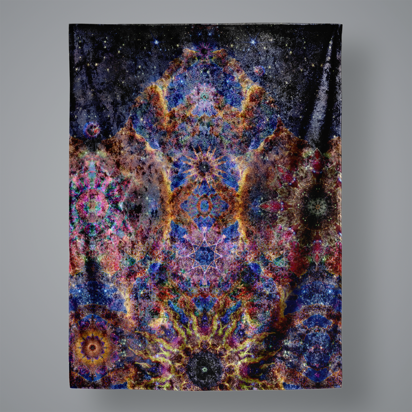 Pillars of Creation Crushed Velvet Tapestry