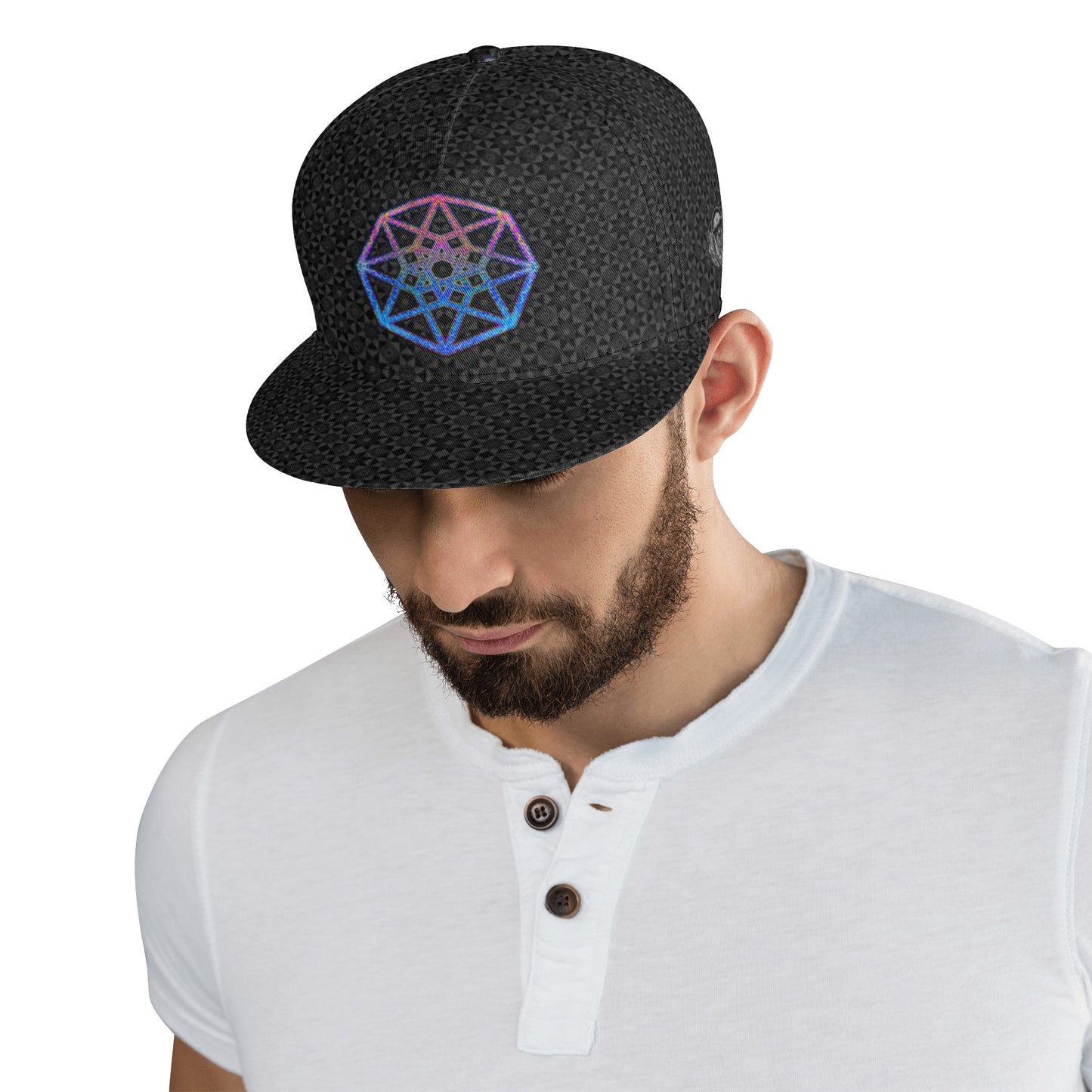 Black Tesseract Snapback Hat