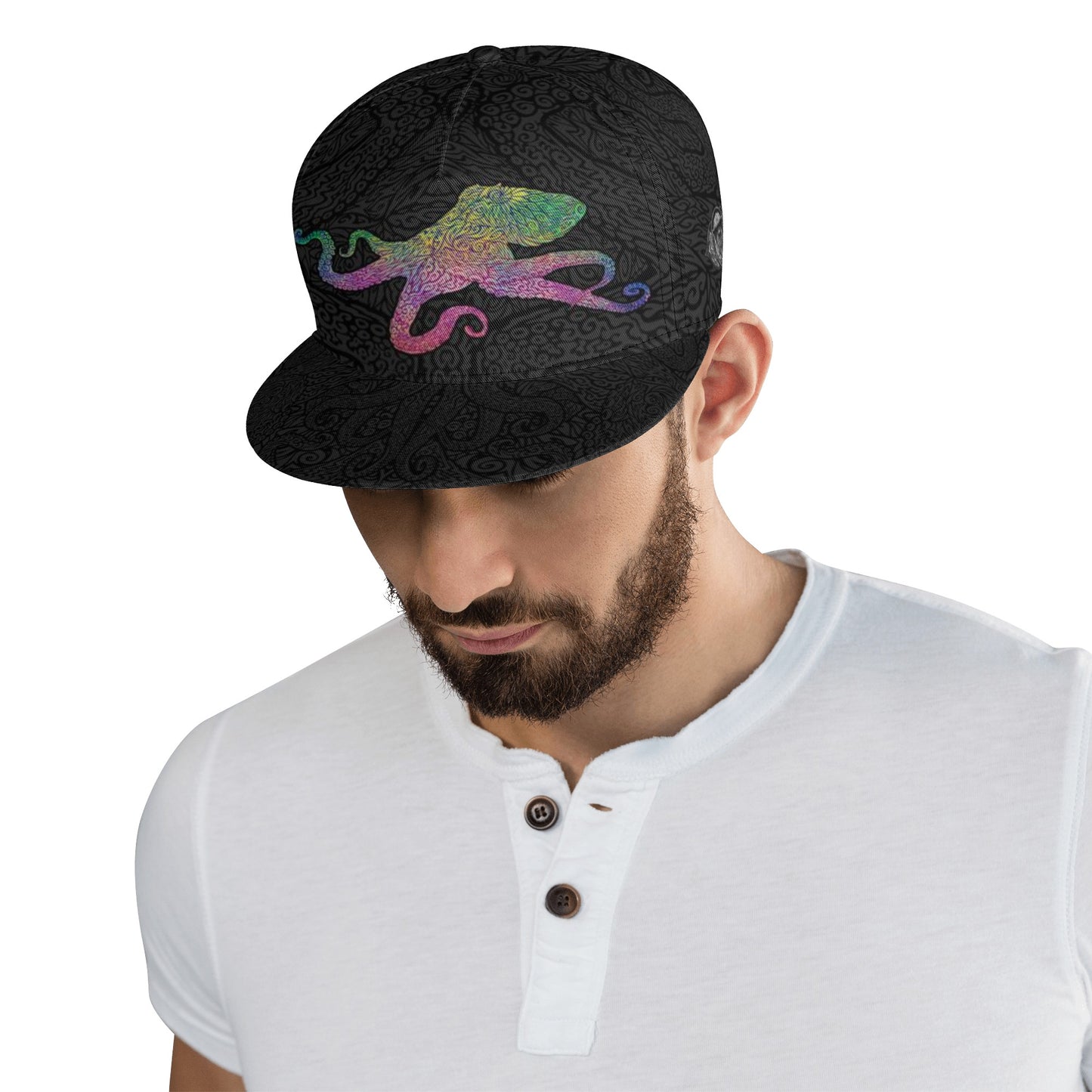 Rainbow Octopus Snapback Hat