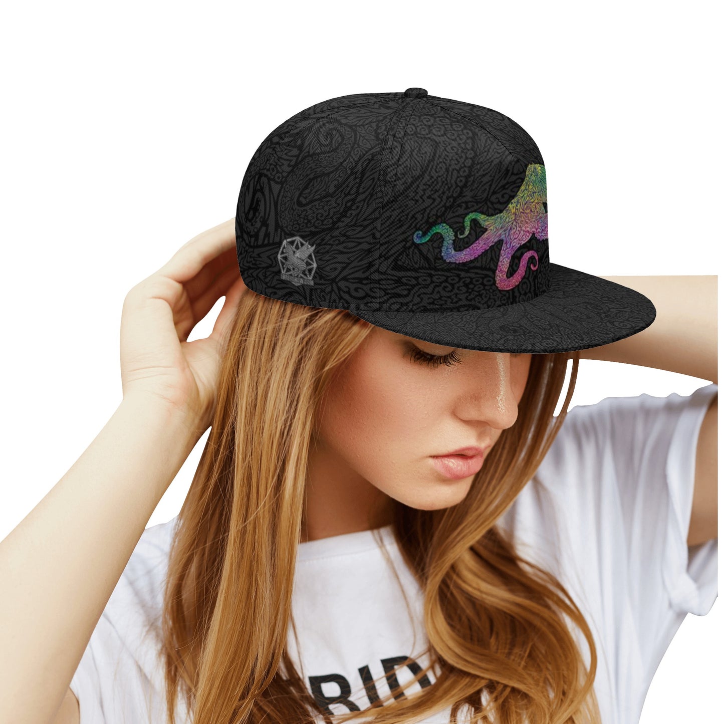 Rainbow Octopus Snapback Hat