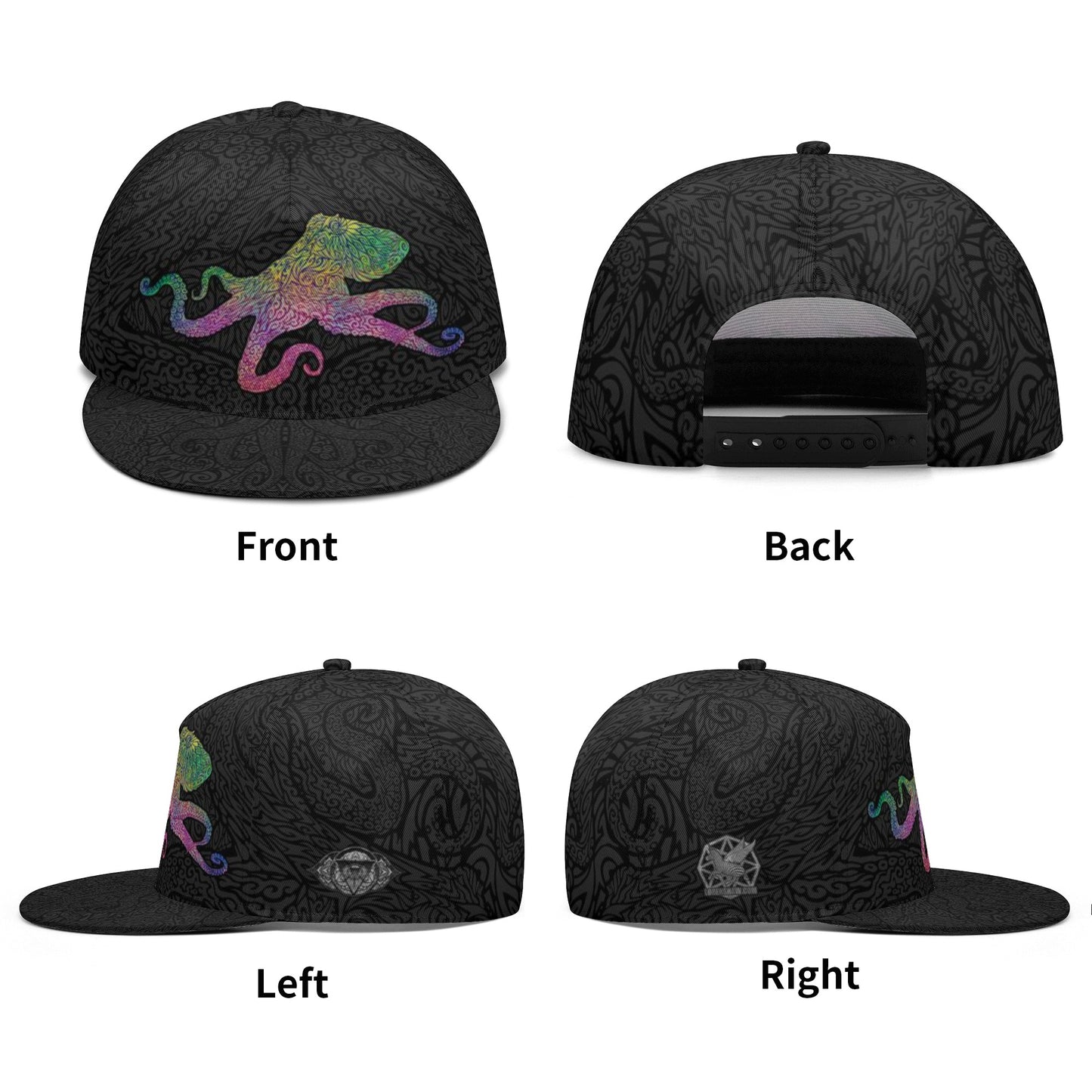 Rainbow Octopus Snapback Hat