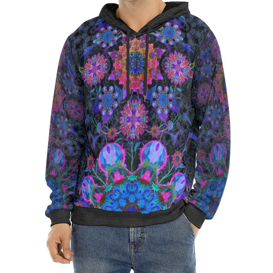 Cosmic Flower Jungle Crushed Velvet Hoodie