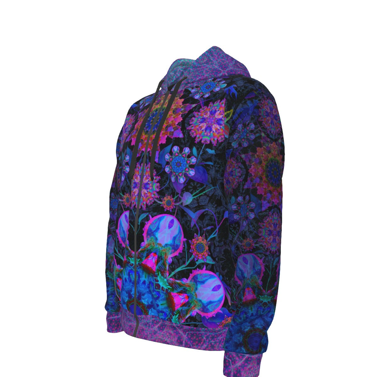 Cosmic Flower Jungle Premium Zip Hoodie