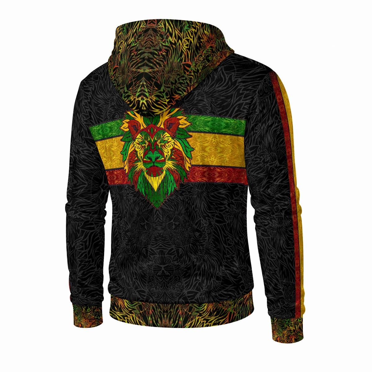 Rasta Tribal Lion Crushed Velvet Zip Hoodie