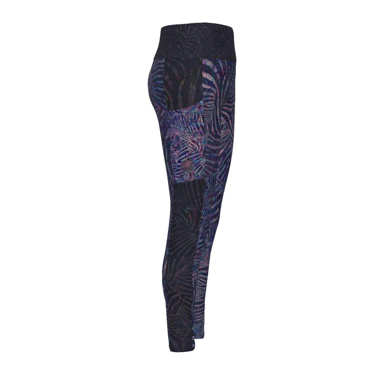 Acai Zebra High Waist Leggings With Side Pockets 