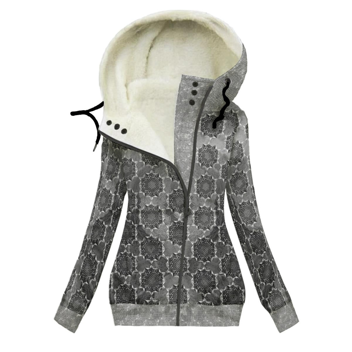Star Tetrahedron Women's Hooded Jacket with Fleece Lining