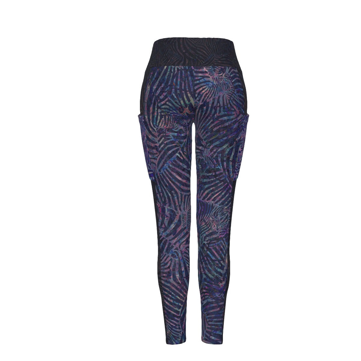 Acai Zebra High Waist Leggings With Side Pockets 