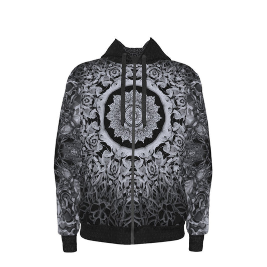 Black Hole Sun Mandala Premium Zip Hoodie