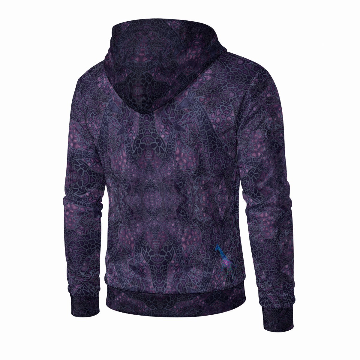 Purple Giraffe Crushed Velvet Zip Hoodie