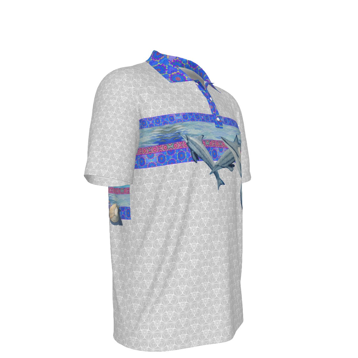 Dolphins and Whales Stretch Polo Golf Shirt