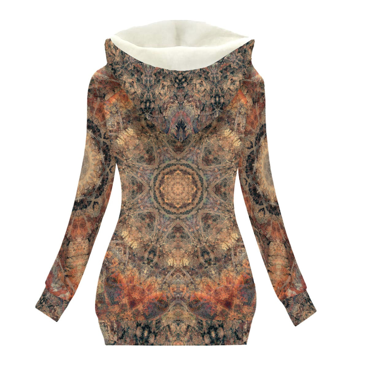 Sahara Mandalas Women's Hooded Jacket with Fleece Lining