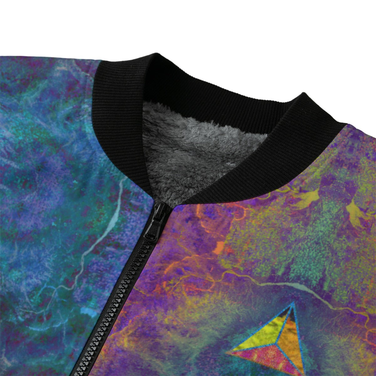 Platonic Solids Bomber Jacket w/ Sherpa Lining