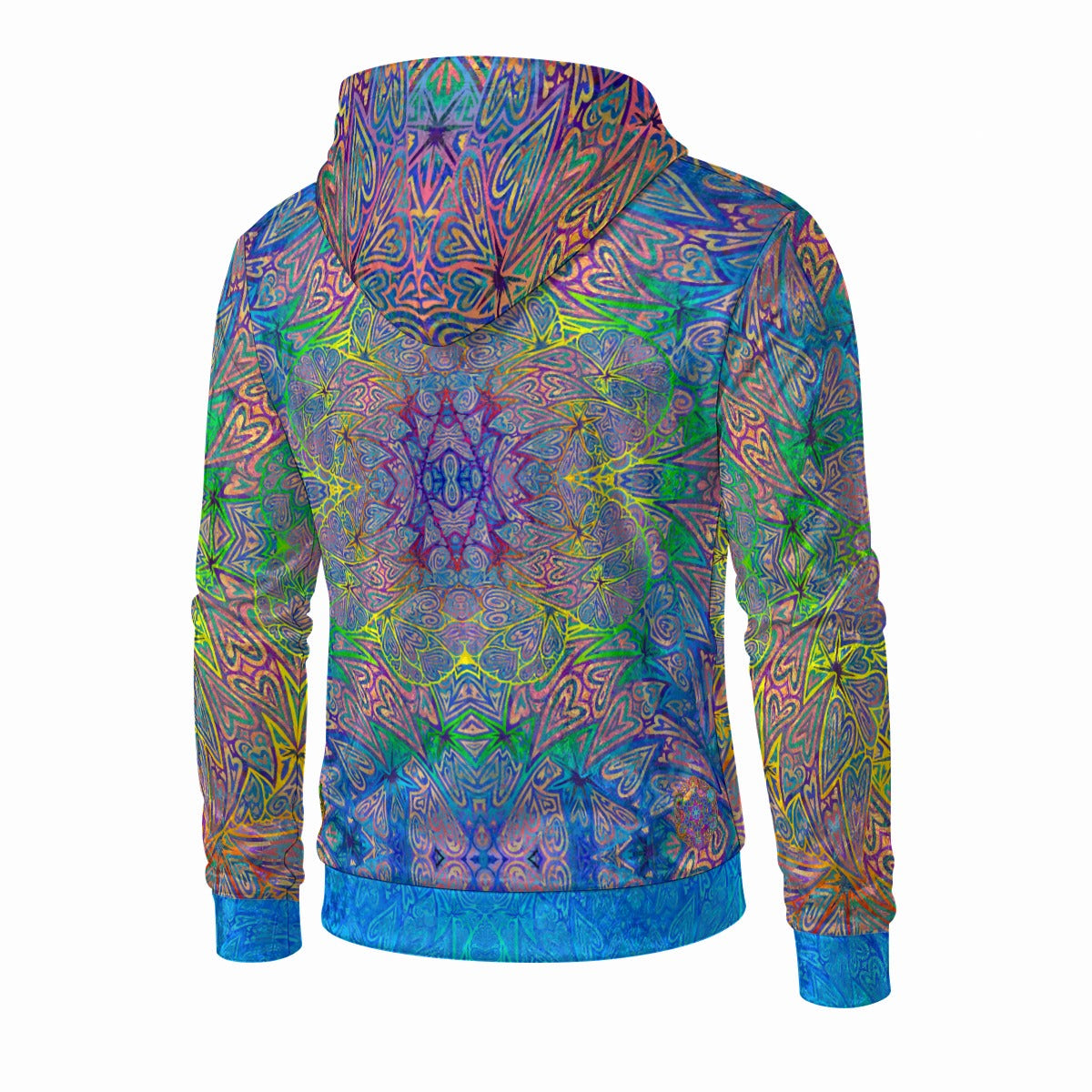 Rainbow Hearts Crushed Velvet Zip Hoodie