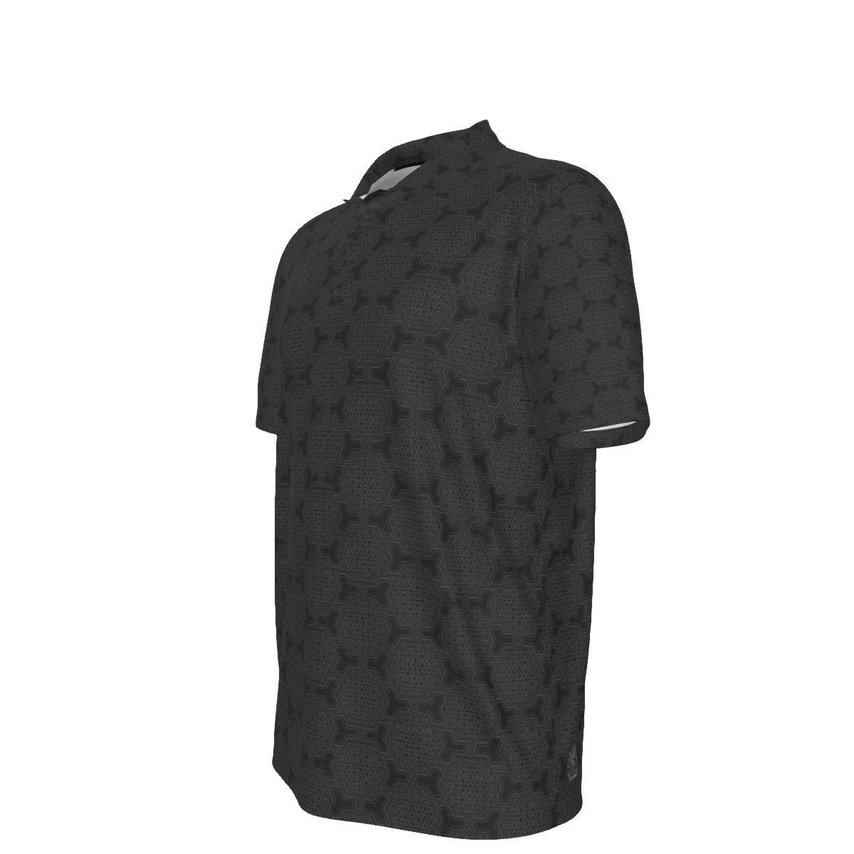 Metatron's Cube Black Stretch Polo Golf Shirt