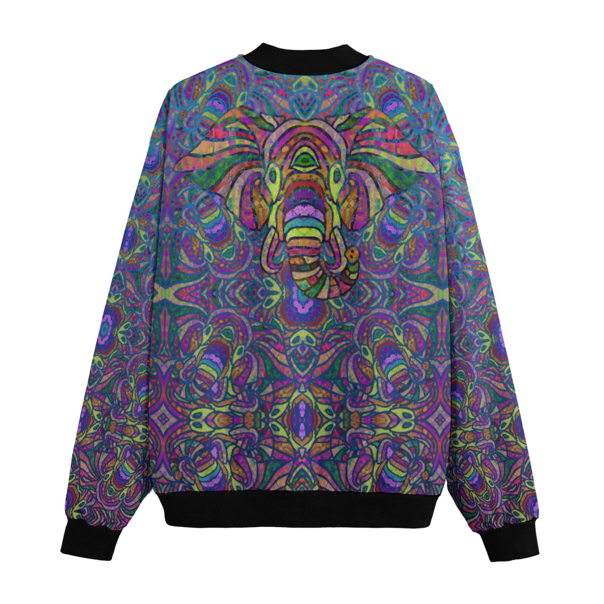 Elephant Reflections Bomber Jacket w/ Sherpa Lining