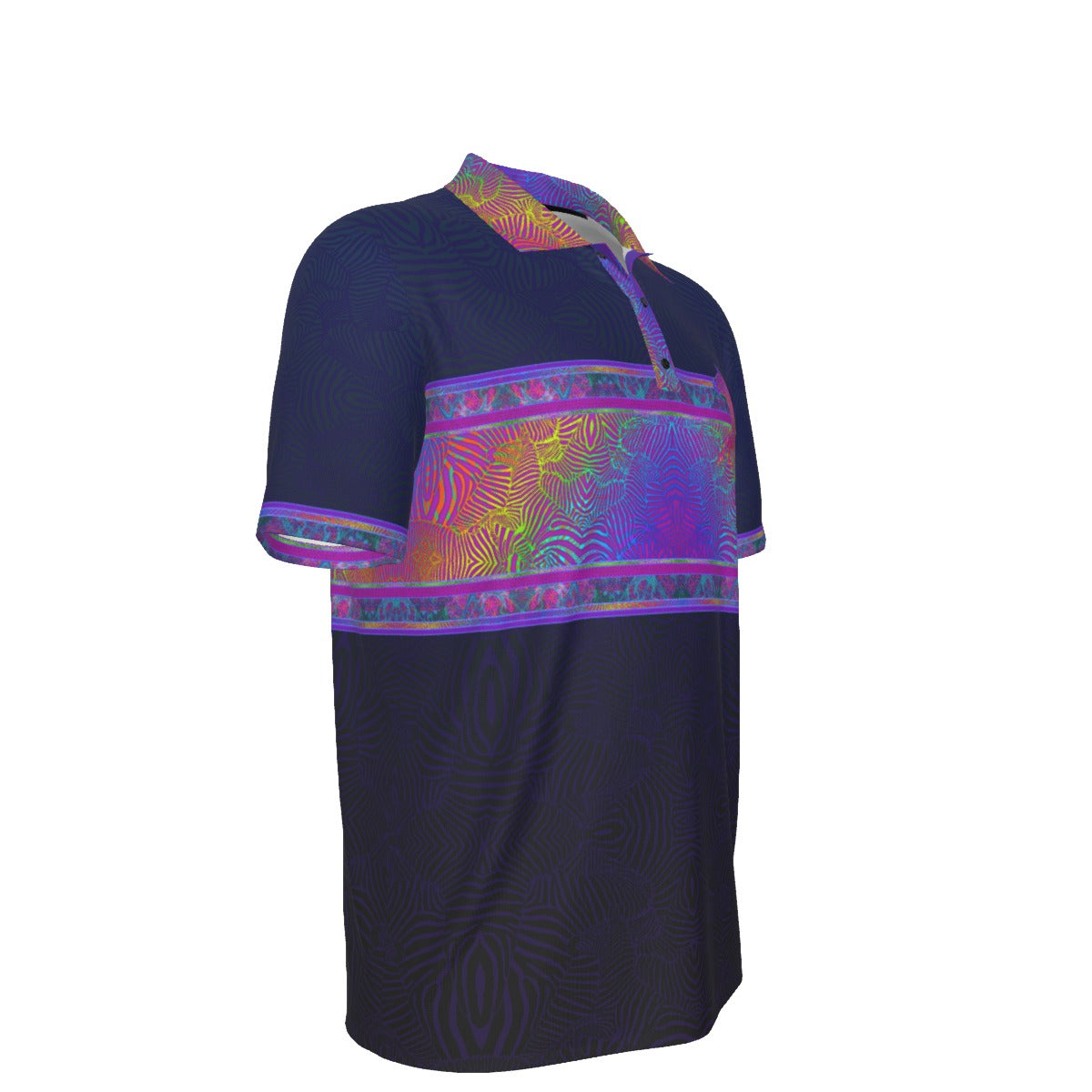 Rainbow Zebra Stretch Polo Golf Shirt