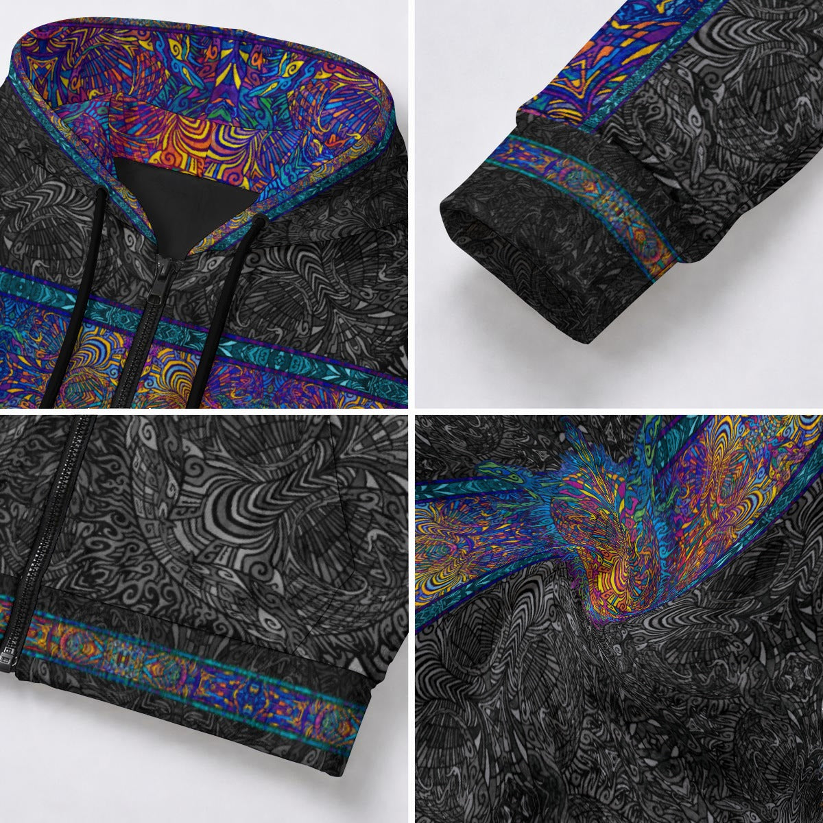 Torus Energy Field Crushed Velvet Zip Hoodie