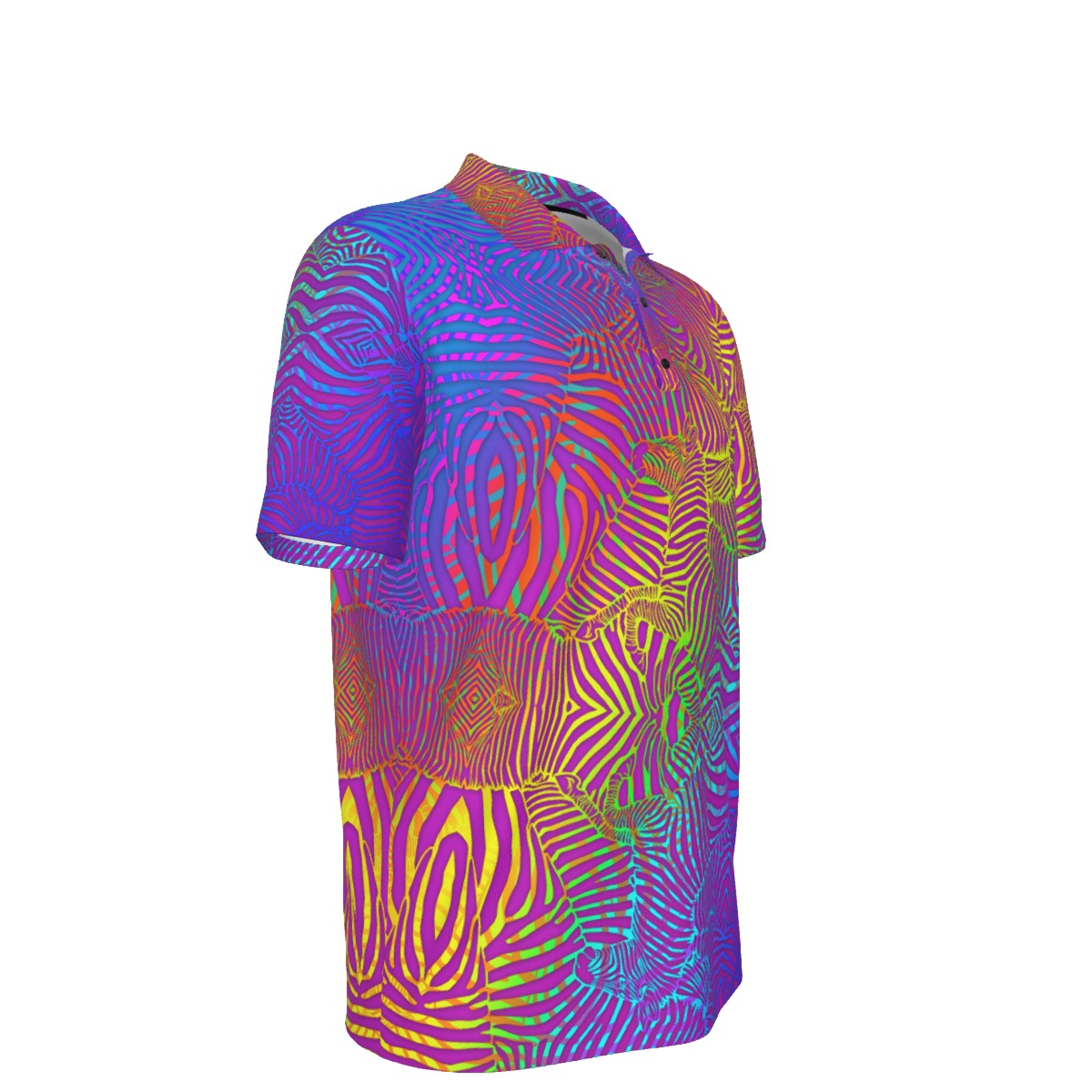 Zebra Rainbow Stretch Polo Golf Shirt