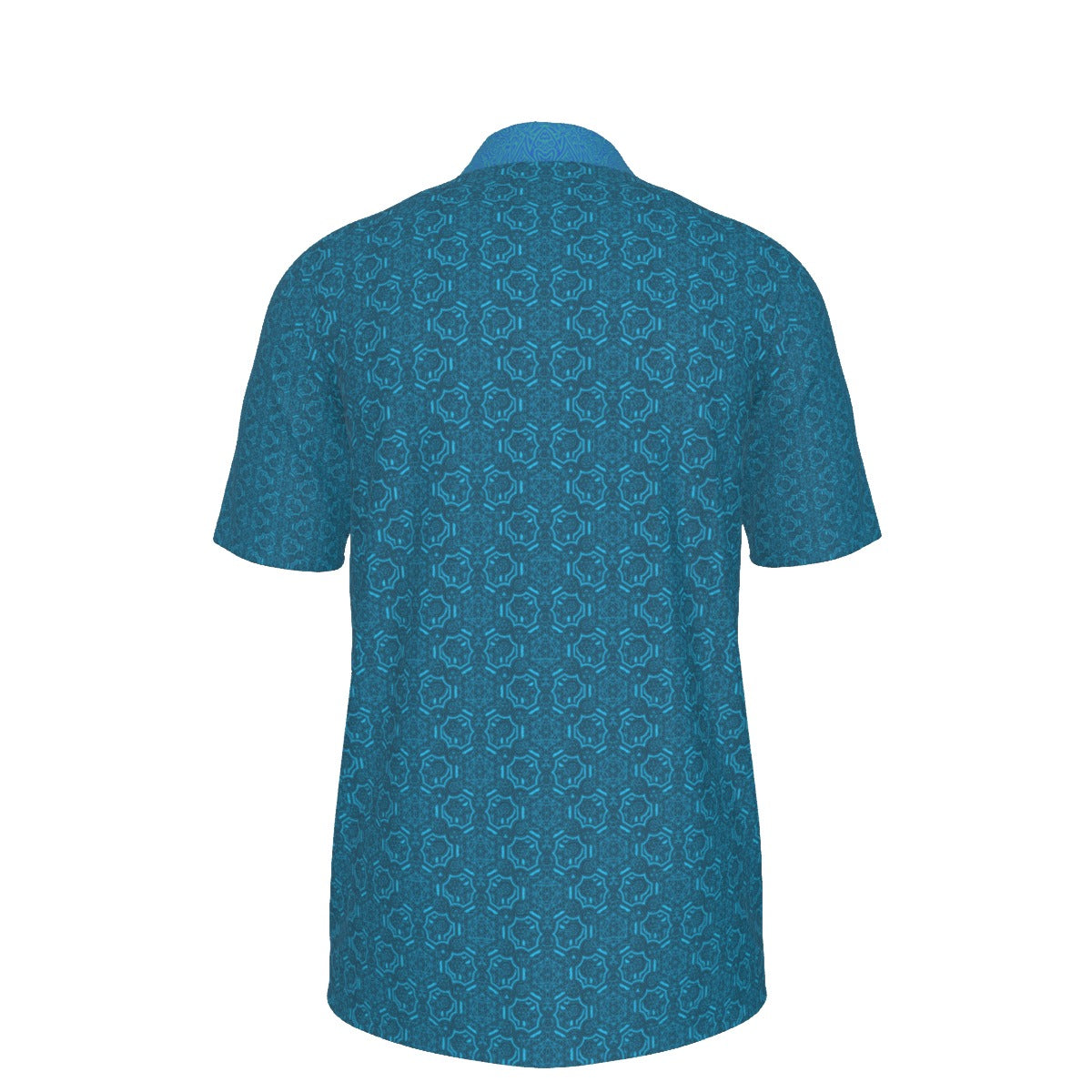 Metatron's Cube Teal Stretch Polo Golf Shirt