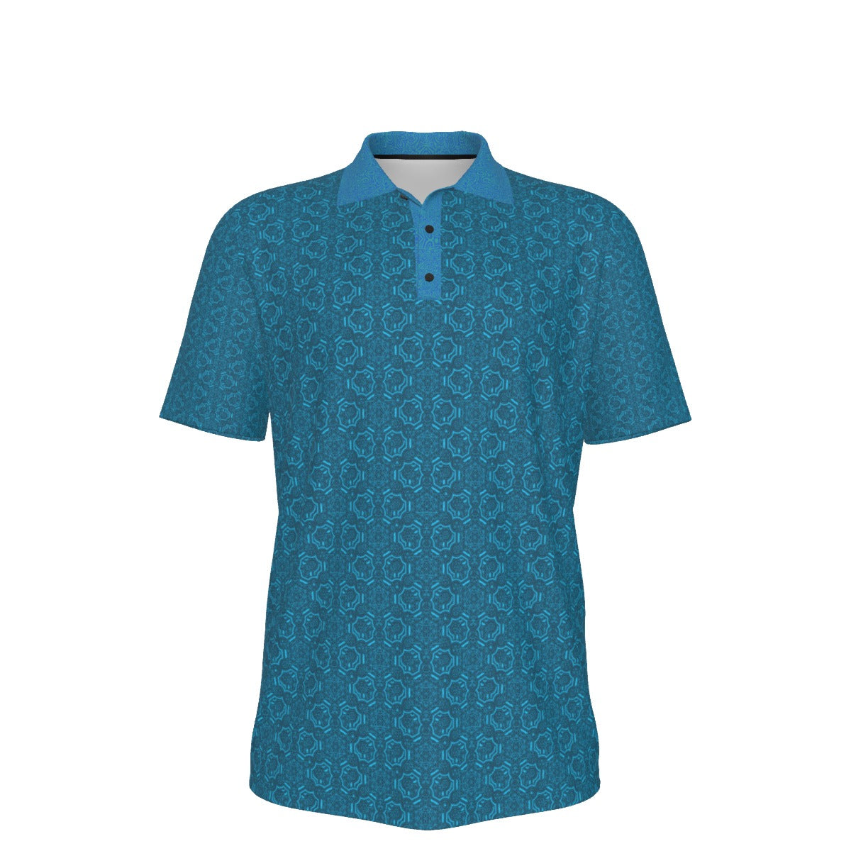 Metatron's Cube Teal Stretch Polo Golf Shirt