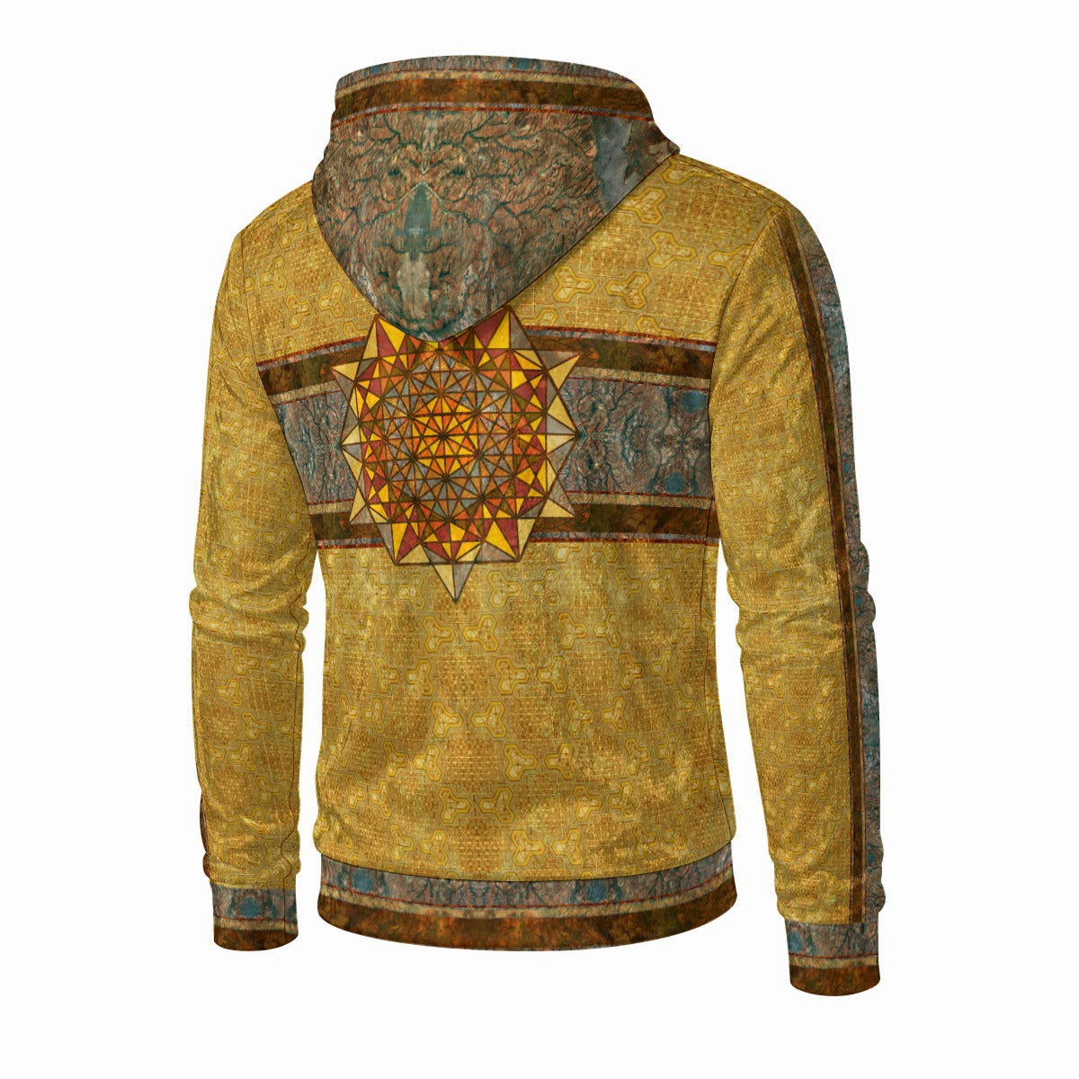 Golden Tetrahedron Crushed Velvet Zip Hoodie