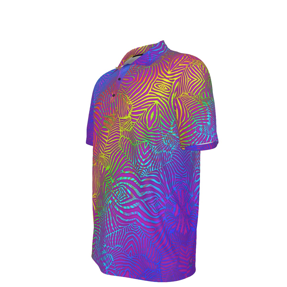 Zebra Rainbow Stretch Polo Golf Shirt