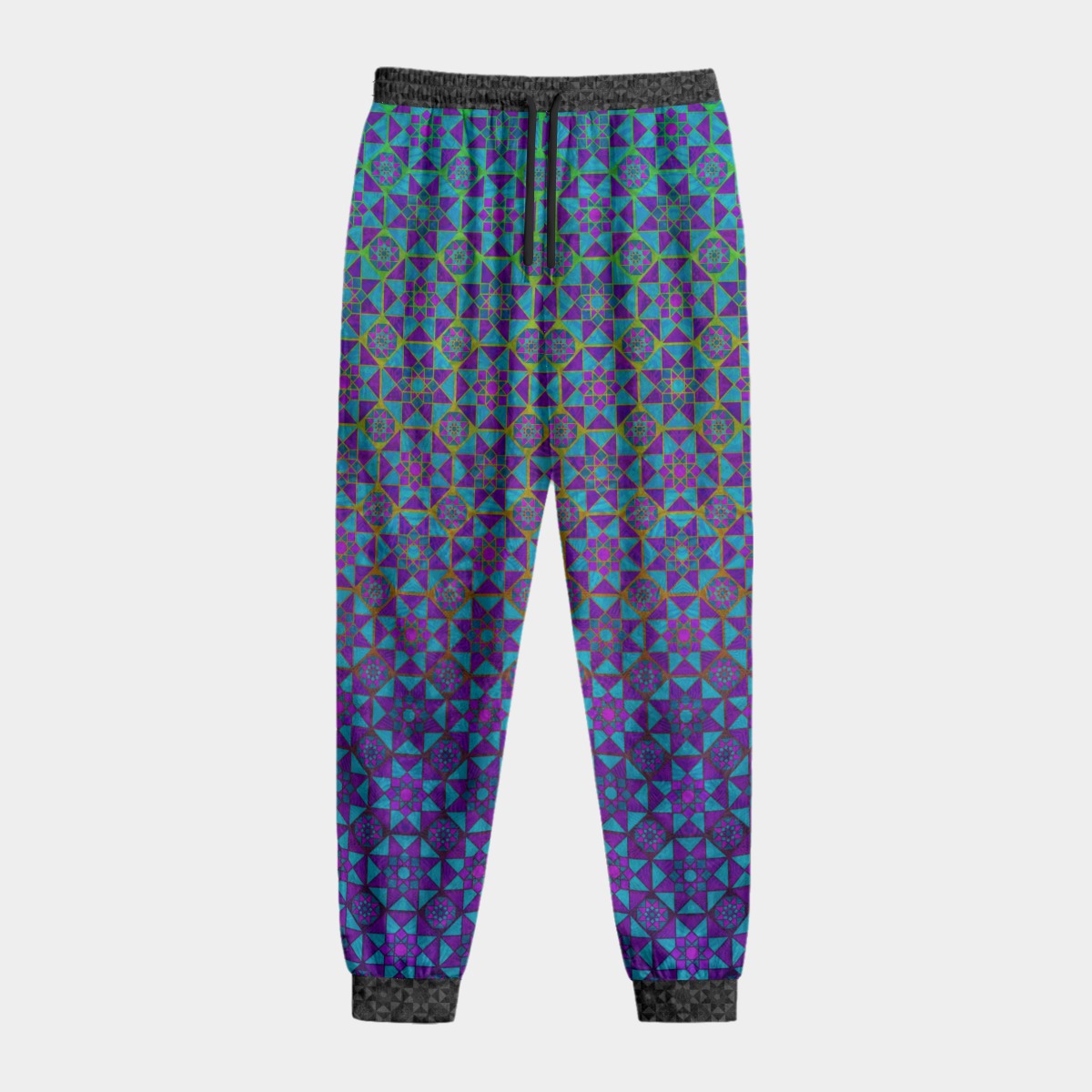 Tesseract Hypercube Crushed Velvet Jogger Pants