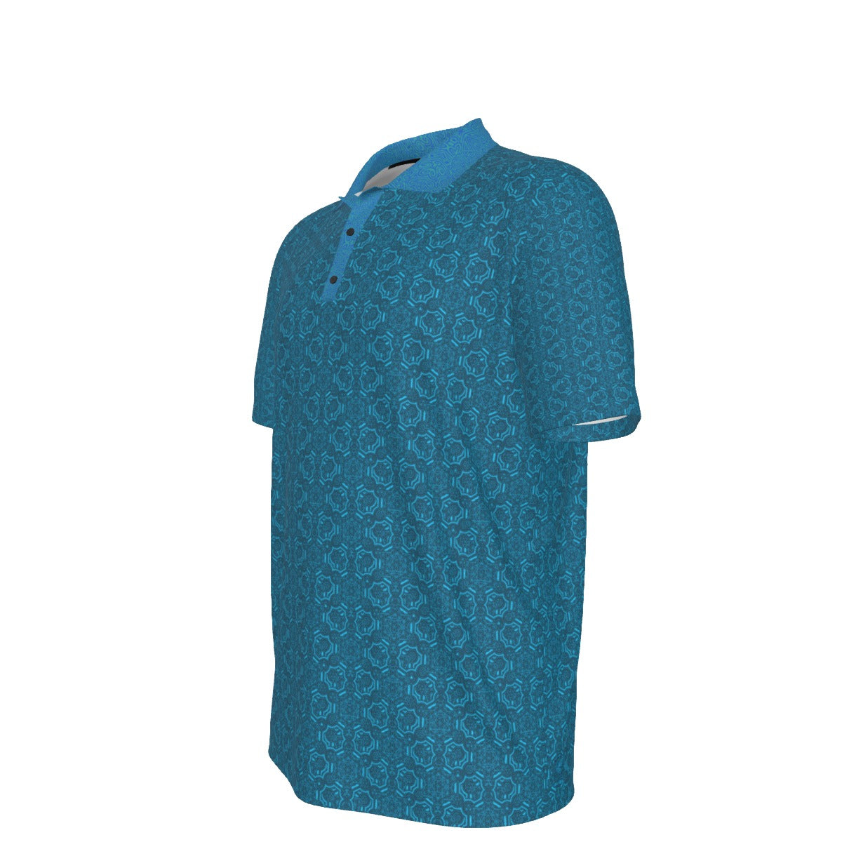 Metatron's Cube Teal Stretch Polo Golf Shirt